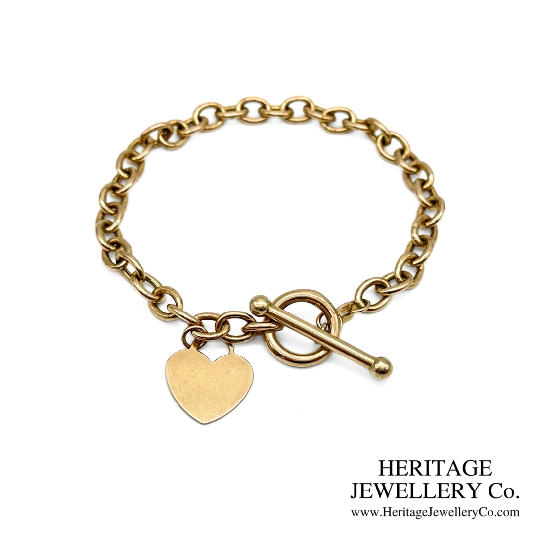 Vintage gold deals heart bracelet