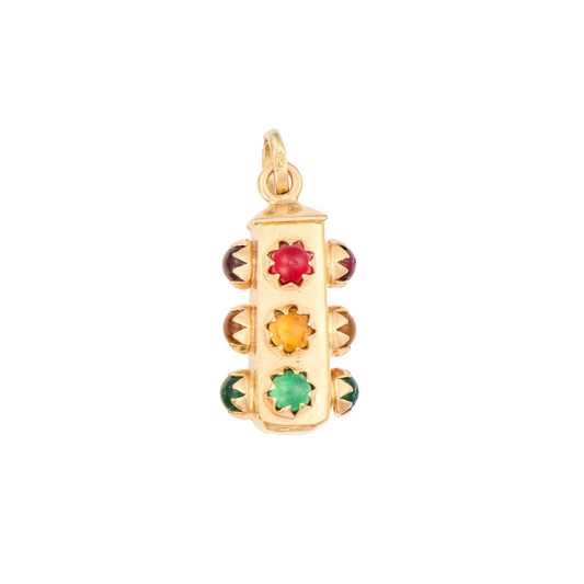 A Traffic Light Gold Charm