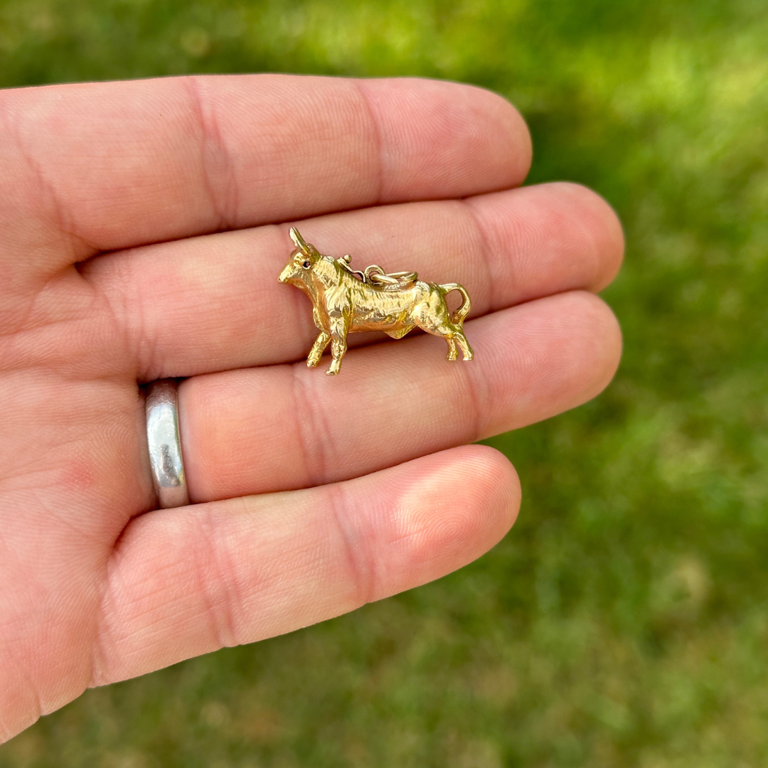 A Bull Gold Charm