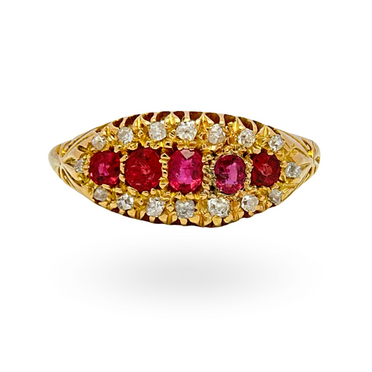 Antique Ruby And Diamond Ring