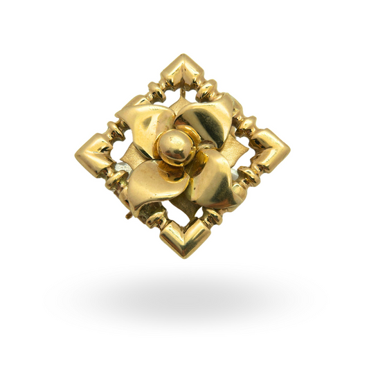 Gold Flower Pendant Brooch