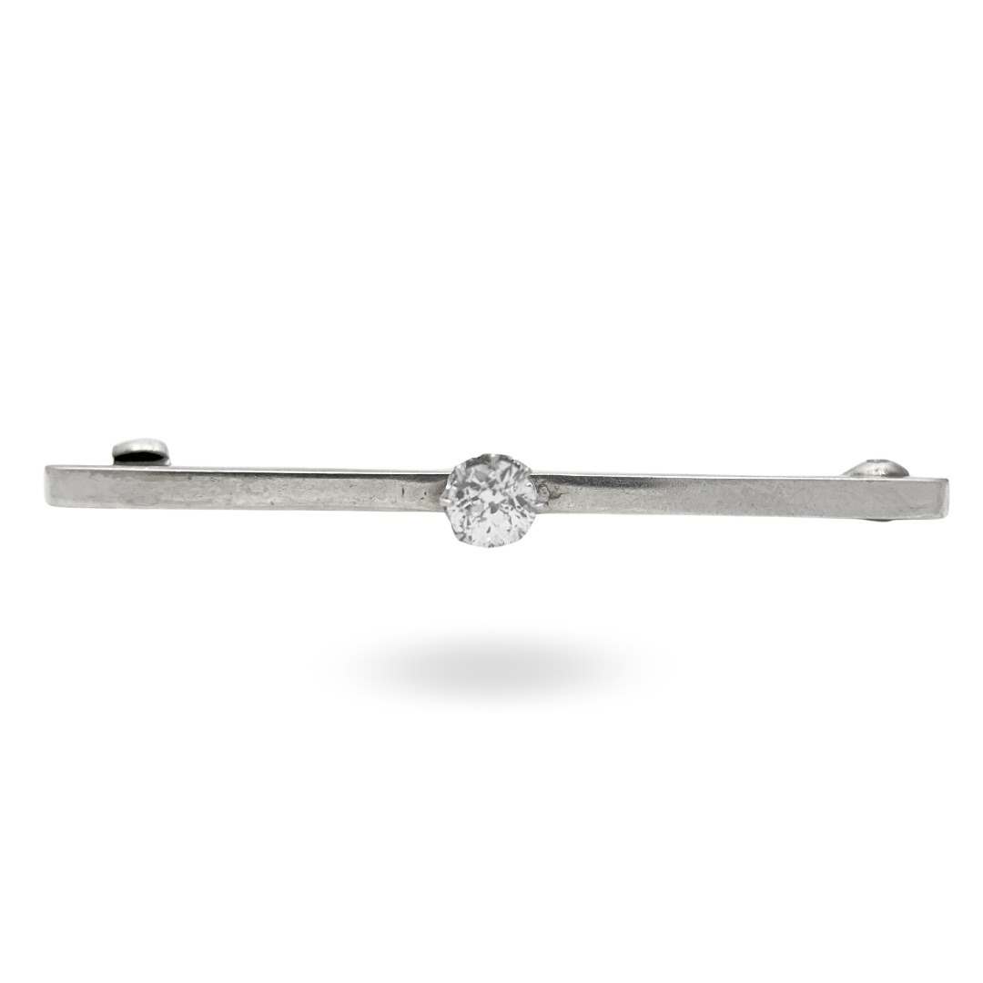 Diamond Bar Brooch