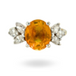 Orange Sapphire and Diamond Ring