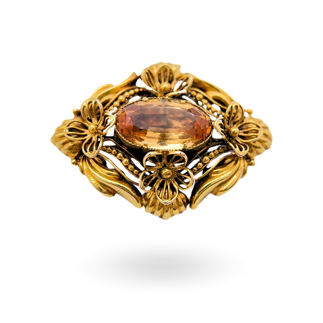 Fine Antique Topaz Brooch