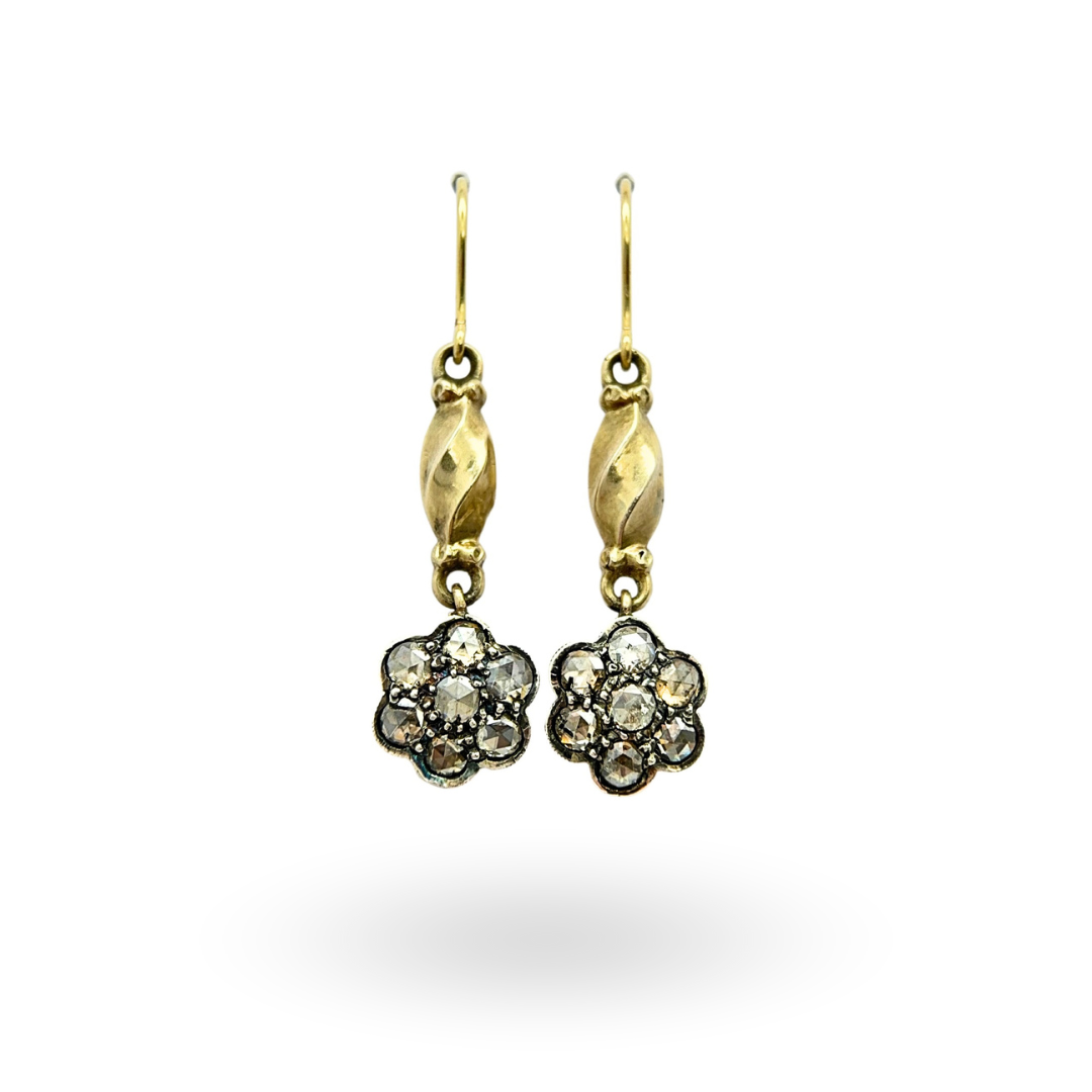 Antique Rose Diamond Earrings