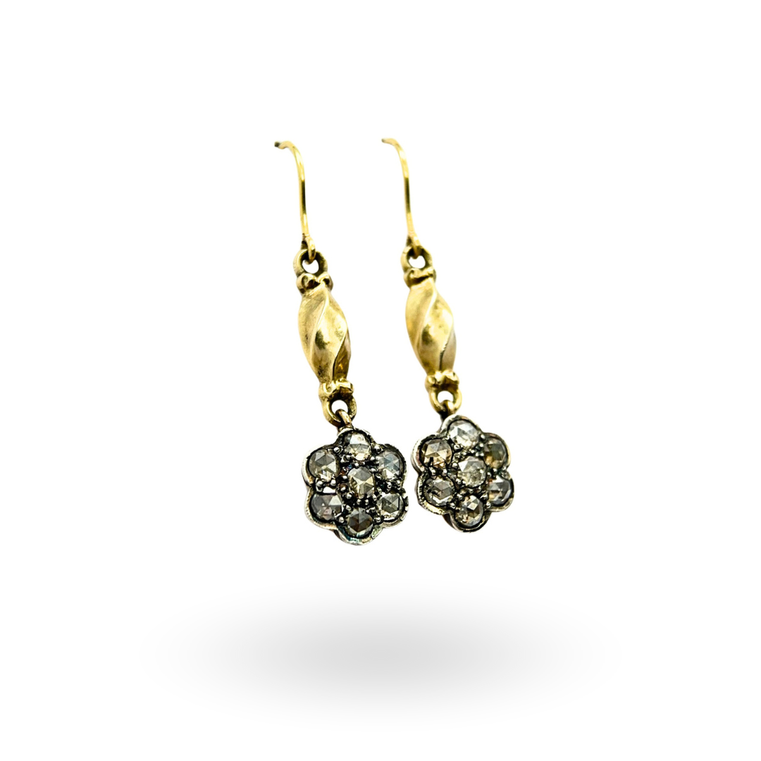 Antique Rose Diamond Earrings