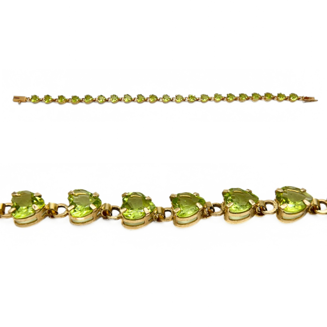 Vintage Peridot Heart Bracelet