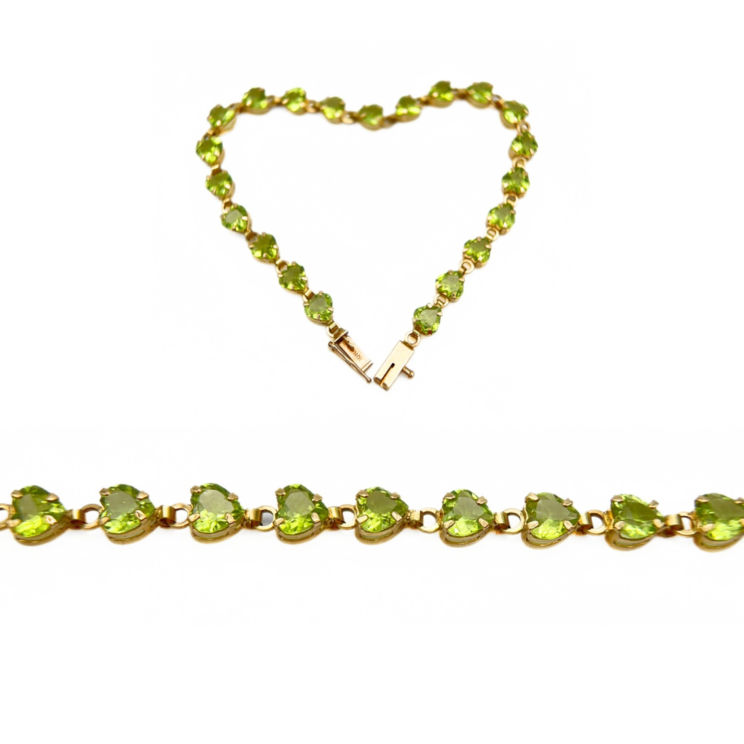 Vintage Peridot Heart Bracelet