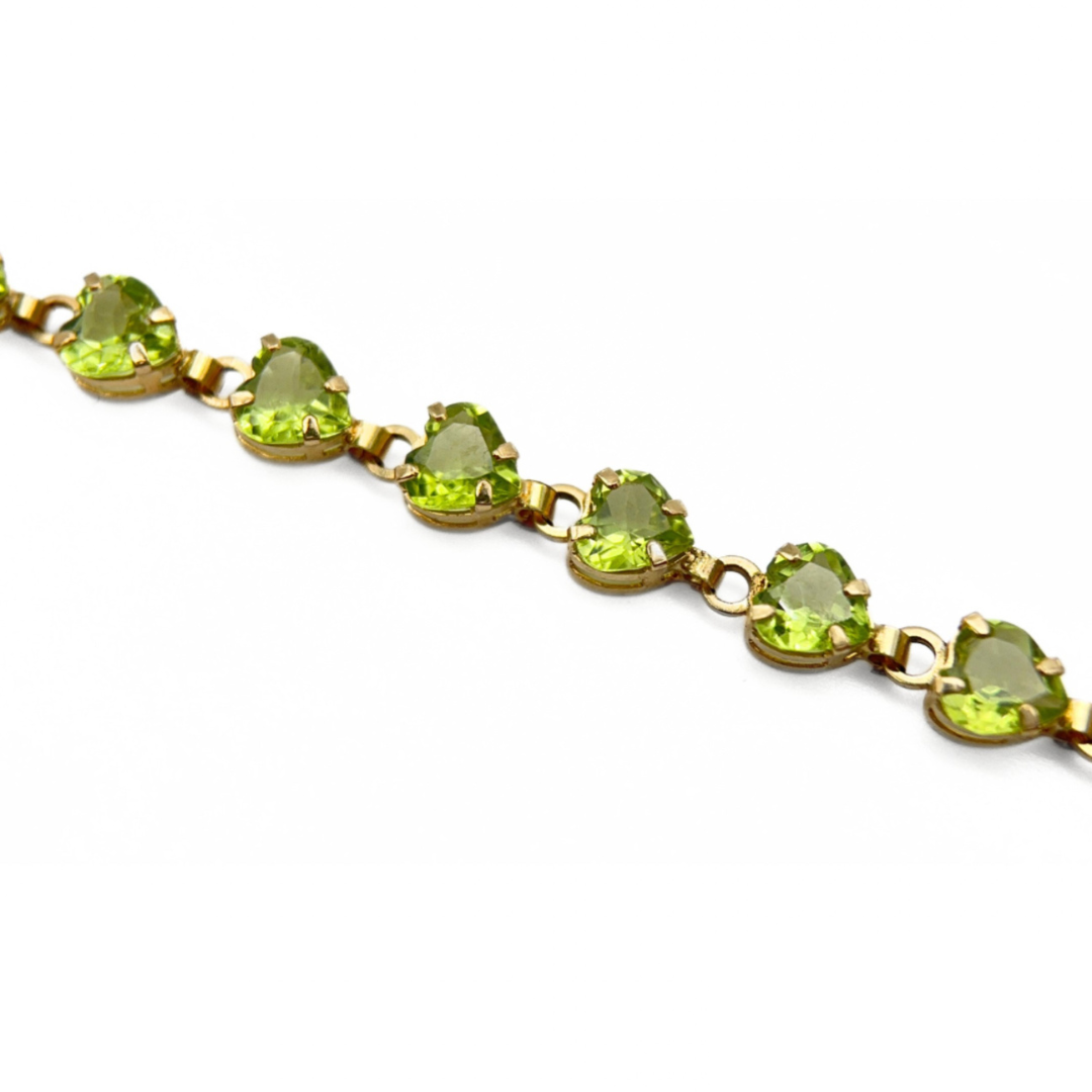 Vintage Peridot Heart Bracelet