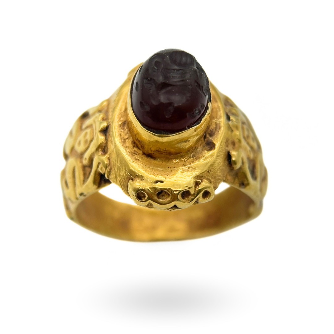 Antique Garnet Signet Ring