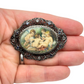 Signed Antique Enamel Miniature Brooch