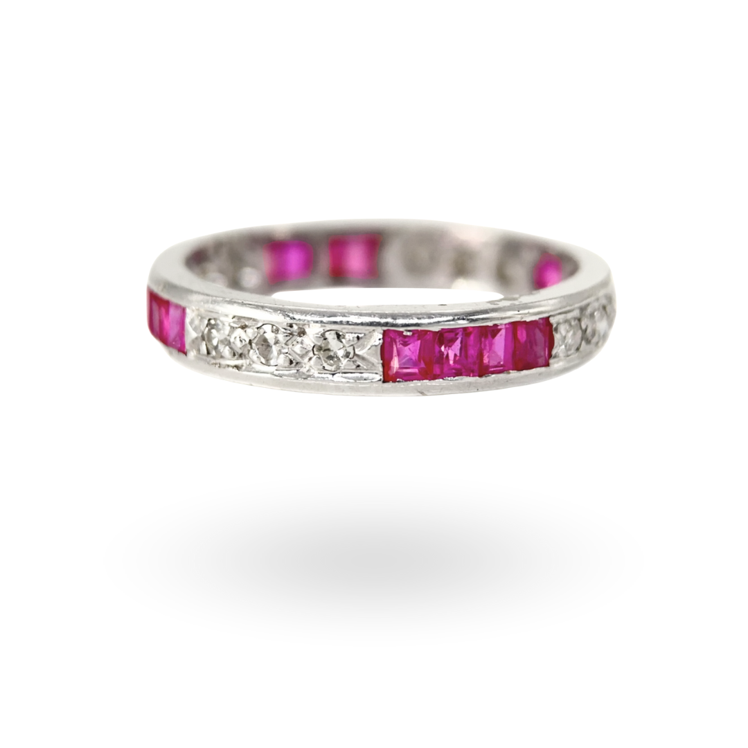 Ruby and Diamond Eternity Band