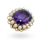 Large Amethyst & Pearl Brooch (9ct Gold)