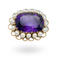 Large Amethyst & Pearl Brooch (9ct Gold)