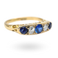 Antique Sapphire and Diamond 5-Stone Ring