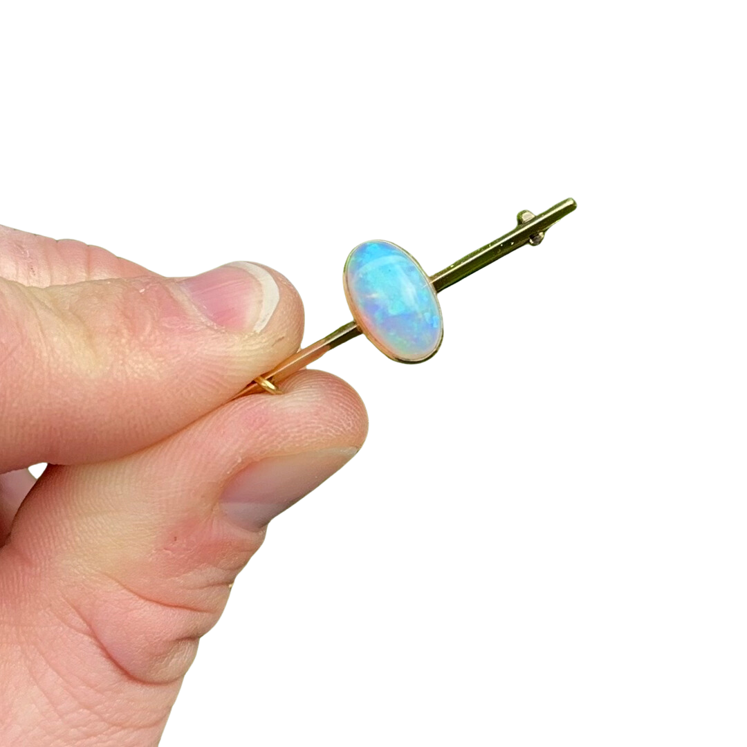 Antique Opal Bar Brooch (9ct Gold)