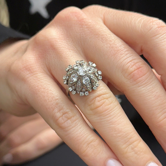 Art Deco Diamond Cluster Ring