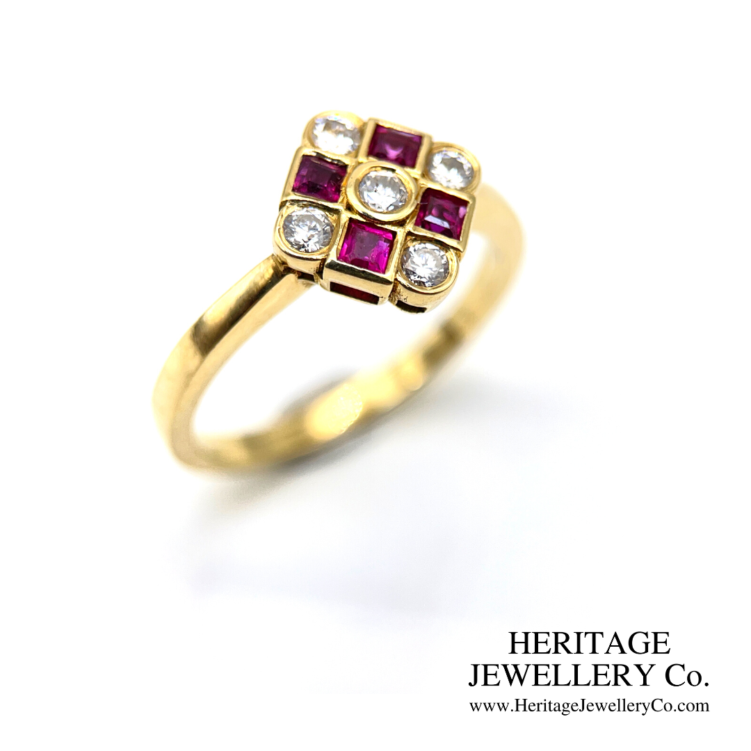 Vintage Ruby and Diamond Dress Ring (c.1947)