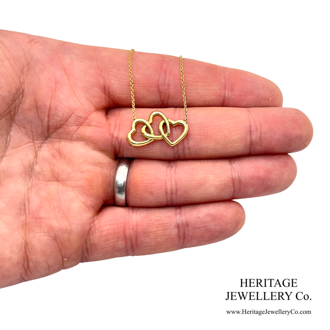 Tiffany & Co. Mini Heart Lock Pendant Necklace Gold 18k JAPAN Used