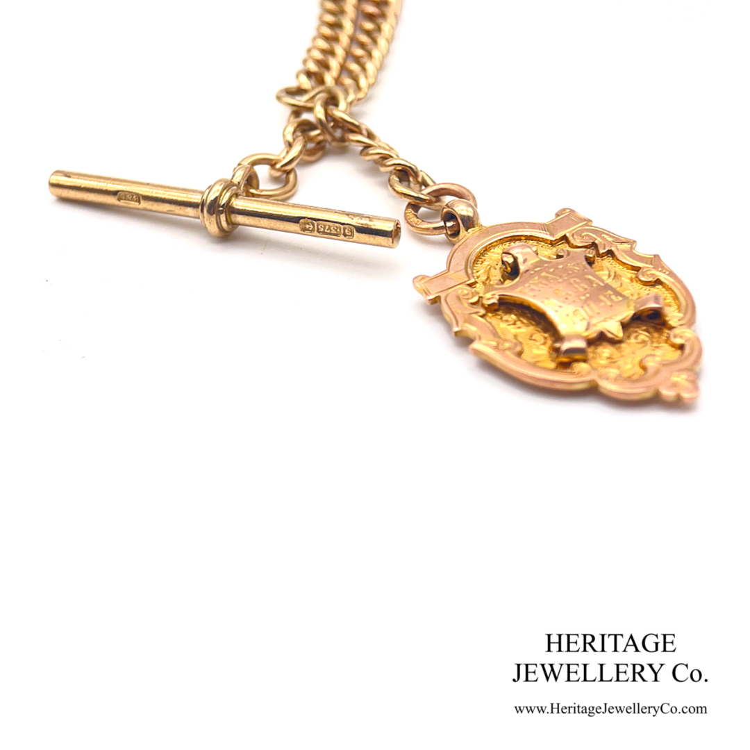 Antique gold discount fob chain necklace